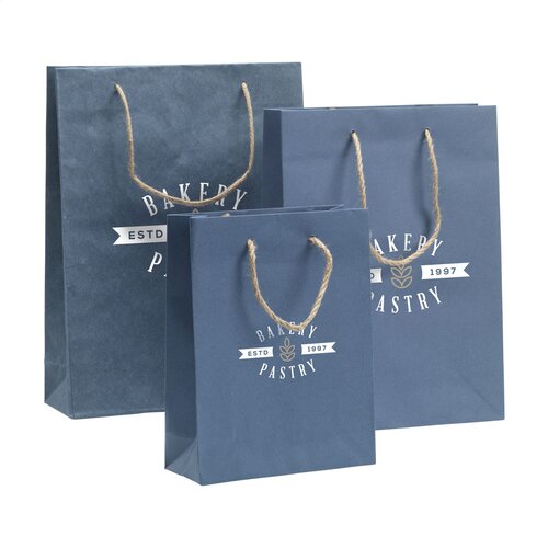 Boodschappentassen bedrukken Leaf It Bag gerecycled met jeansvezels (180 g/m²) S