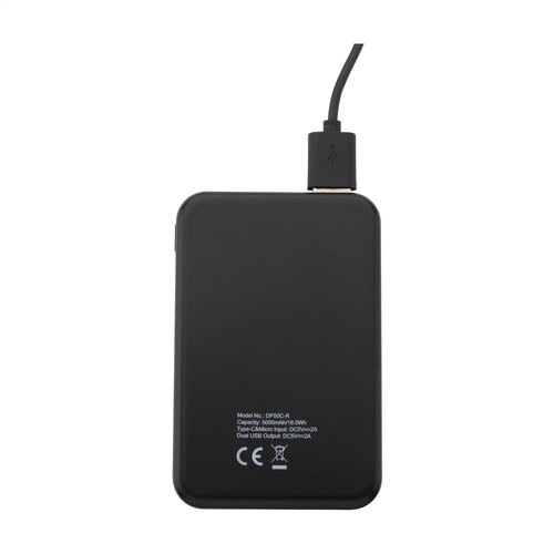 Compact RCS Recycled ABS Powerbank 5000
