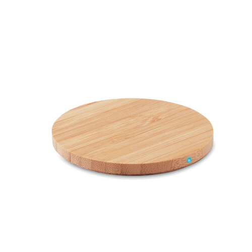 Bamboe draadloze lader 15W Rundo lux (MO6924) met logo