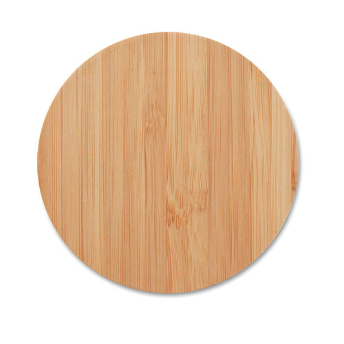 Bamboe draadloze lader 15W Rundo lux (MO6924) met logo