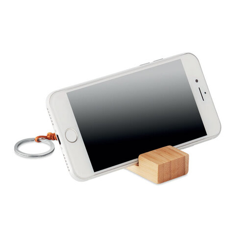 Telefoonstandaard bamboe Trineu (MO9743) met logo
