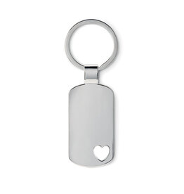 Metalen sleutelhanger, hartje Corazon (MO8694)