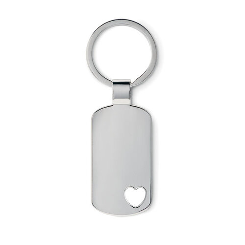 Metalen sleutelhanger, hartje Corazon (MO8694) met logo