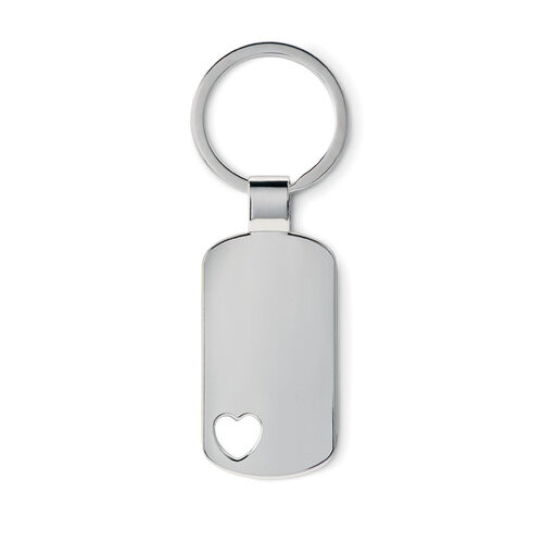 Metalen sleutelhanger, hartje Corazon (MO8694) met logo