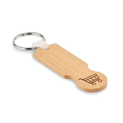 Bamboe winkelwagenmuntje Compras (MO6797) met logo