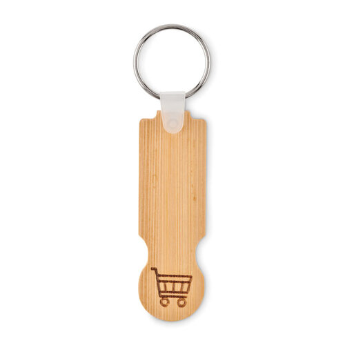 Bamboe winkelwagenmuntje Compras (MO6797) met logo