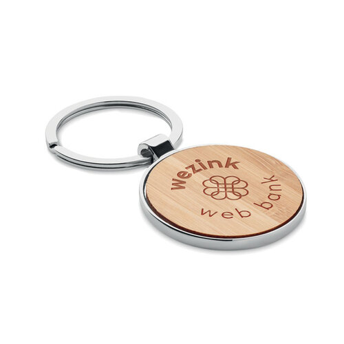 Bamboe sleutelhanger rond Ballarat (MO9948) met logo