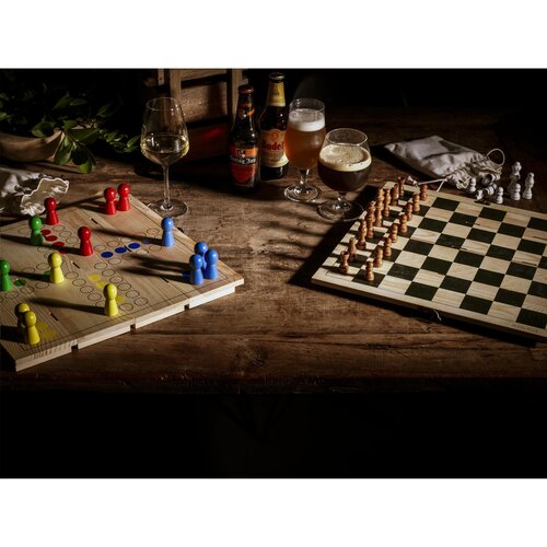 Rackpack FSC Gamebox Chess wijnkist 269420 met houten schaakspel