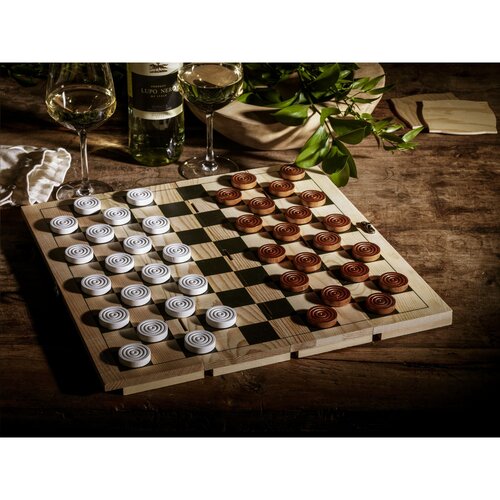 Rackpack Gamebox Checkers wijnkist 269421 met houten damspel