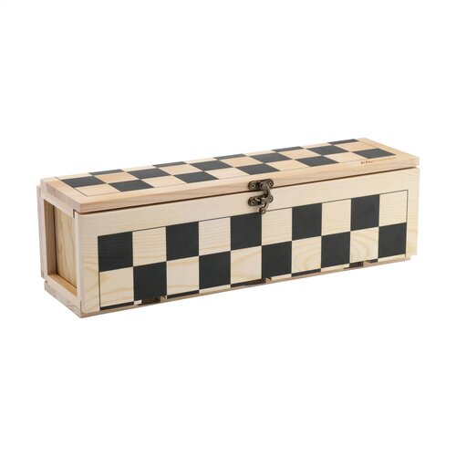 Rackpack Gamebox Checkers wijnkist 269421 met houten damspel