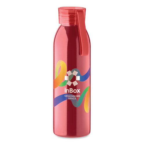 DeBle roestvrijstalen drinkfles 650 ml MO2241 met siliconen hanger bedrukt met logo