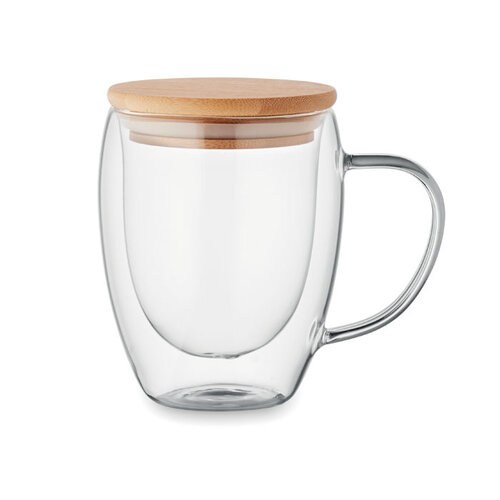 Dubbelwandige borosilicaat mok (MO2198) met logo