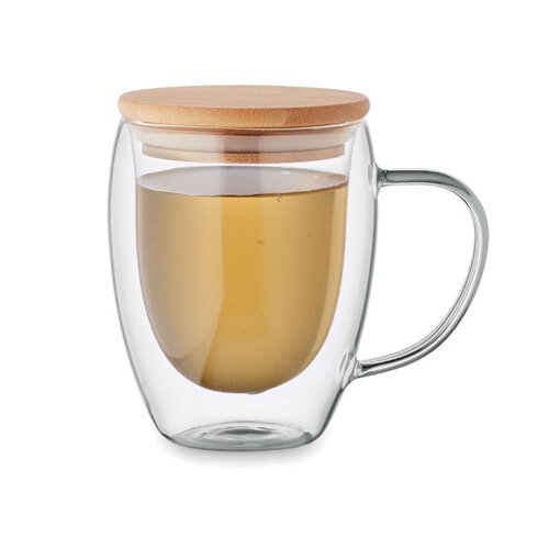 Dubbelwandige borosilicaat mok (MO2198) met logo