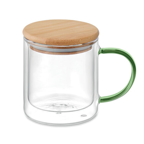 Dubbelwandige mok borosilicaat FARBI (MO2200) met logo