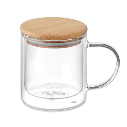 Dubbelwandige mok borosilicaat FARBI (MO2200) met logo