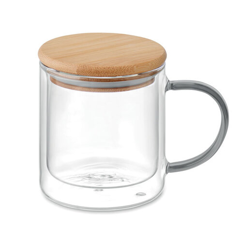 Dubbelwandige mok borosilicaat FARBI (MO2200) met logo