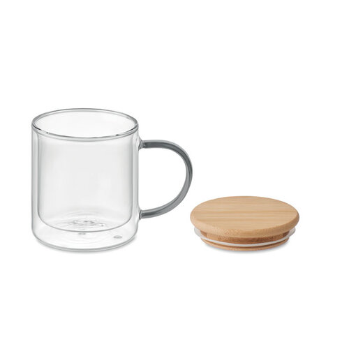 Dubbelwandige mok borosilicaat FARBI (MO2200) met logo