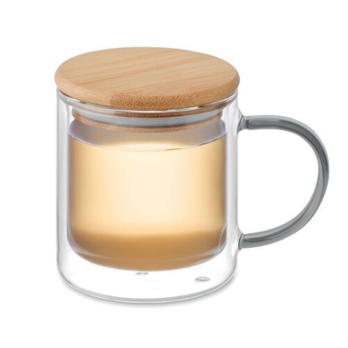Dubbelwandige mok borosilicaat FARBI (MO2200) met logo