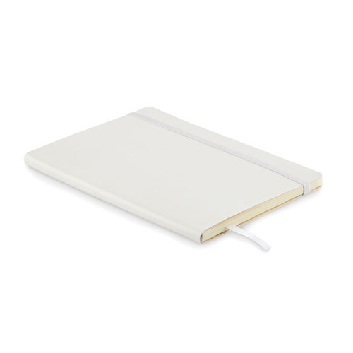 A5 gerecycled notitieboek MO2118 – duurzaam notitieboek met zachte PU-omslag, elastische sluiting en 160 gelinieerde pagina’s, ideaal relatiegeschenk