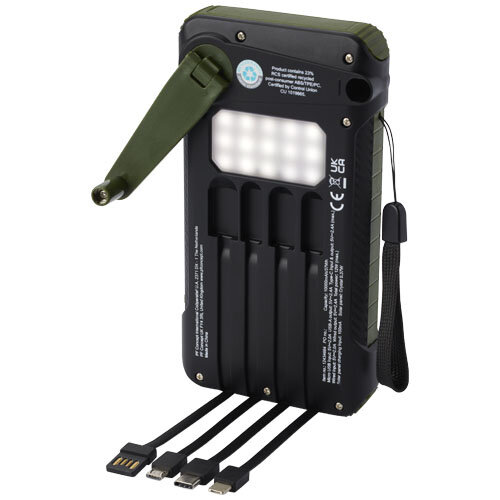 DeBle Soldy RCS Powerbank 10000 mAh met Zonnedynamo 12434664 bedrukken met logo