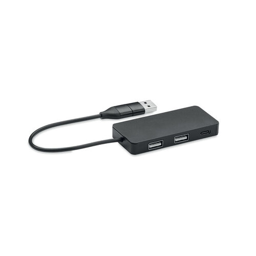 Aluminium USB hub 3 poorten MO2142 HUB-C Aluminium USB hub 3 poorten MO2142 HUB-C