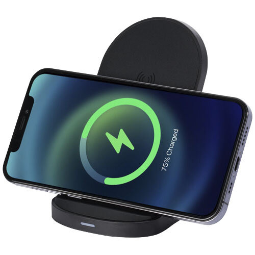 Loop draadloos dual coil laadstation van 15 W van RCS gerecycled plastic - 124340 Loop draadloos dual coil laadstation van 15 W van RCS gerecycled plastic - 124340