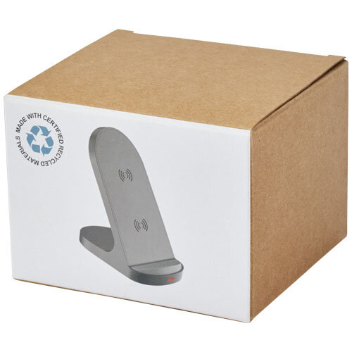 Loop draadloos dual coil laadstation van 15 W van RCS gerecycled plastic - 124340 Loop draadloos dual coil laadstation van 15 W van RCS gerecycled plastic - 124340