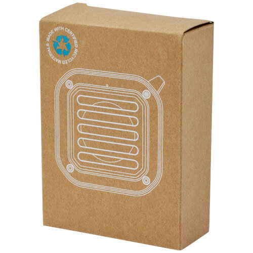 Solo IPX5 Bluetooth® speaker op zonne-energie van 3 W van RCS gerecycled plastic met karabijnhaak - 124347 Solo IPX5 Bluetooth® speaker op zonne-energie van 3 W van RCS gerecycled plastic met karabijnhaak - 124347