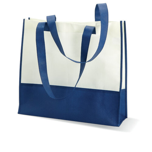 Vivi non woven strandtas met logo bedrukking DeBle boodschappentas relatiegeschenk NL BE