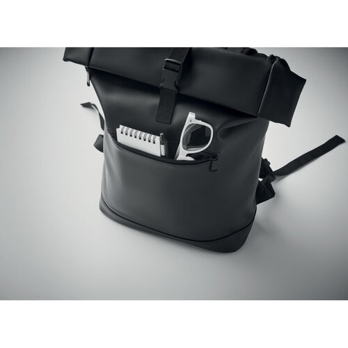 15 inch rolltop laptoprugzak MO2230 van PU bedrukt met bedrijfslogo