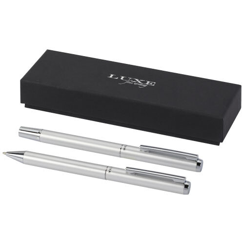 Lucetto cadeauset met balpen en rollerbalpen van gerecycled aluminium 107838