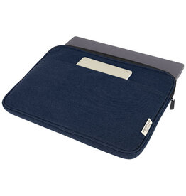 DéBlé Joey GRS canvas laptophoes 120680 voor 14 inch laptop met voorvak en metalen plaatje met lasergravure