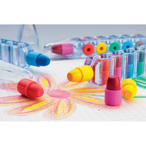 Set met 6 waskrijtjes Magic (IT1329) met logo