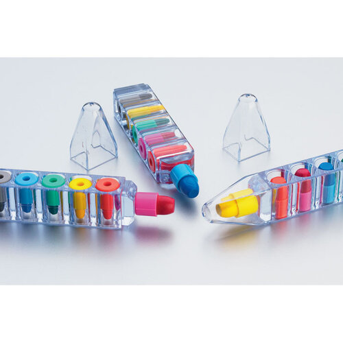 Set met 6 waskrijtjes Magic (IT1329) met logo