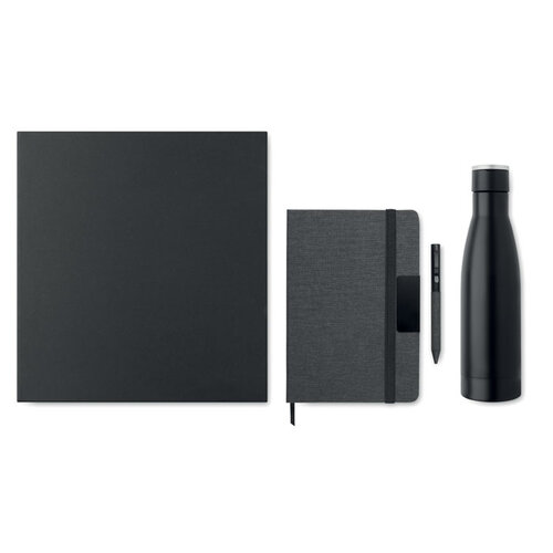 YOKOSO Luxe 3-delige geschenkset MO2162 met A5 RPET notitieboek, balpen en RVS vacuümfles in luxe verpakking