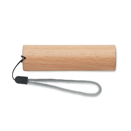 Oplaadbare zaklamp beukenhout  (MO2137) met logo