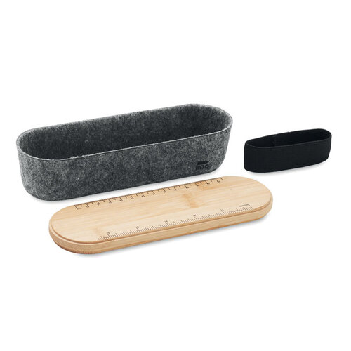 RPET vilten etui met deksel MILE (MO2114) met logo