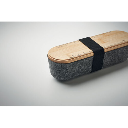 RPET vilten etui met deksel MILE (MO2114) met logo