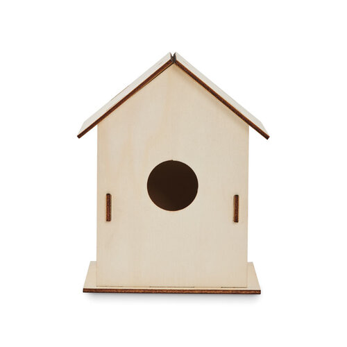 DIY houten vogelhuisje PAINTHOUSE (MO2130) met logo