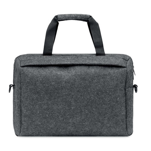 RPET vilten 15 inch laptoptas MO2165 met trolleyhouder en bedrijfslogo