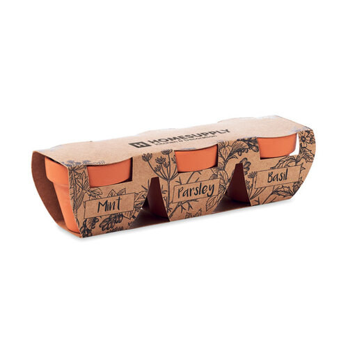 Kruidenpotjes set van 3 Flowerpot (MO6145) met logo