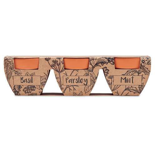 Kruidenpotjes set van 3 Flowerpot (MO6145) met logo