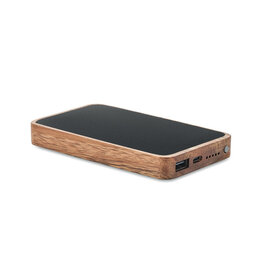 DeBle draadloze 4000 mAh powerbank van acaciahout bedrukken MO2185