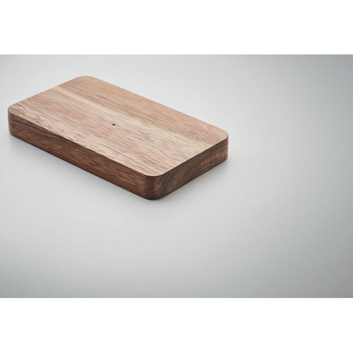 DeBle draadloze 4000 mAh powerbank van acaciahout bedrukken MO2185