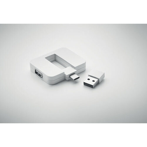 4-poorts USB-hub SQUARE-C (MO2254) met logo