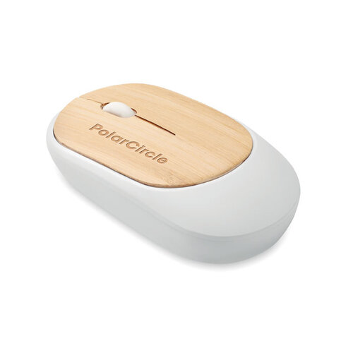 Bamboe draadloze muis CURVY BAM (MO2085) met logo