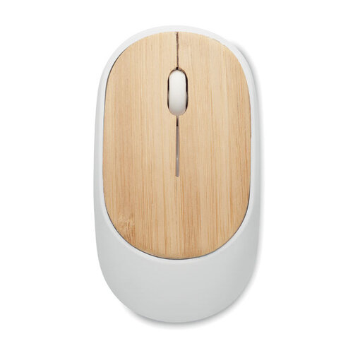 Bamboe draadloze muis CURVY BAM (MO2085) met logo
