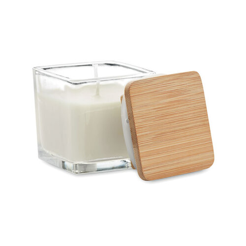 Vierkante geurkaars 50gr PILA (MO2235) met logo