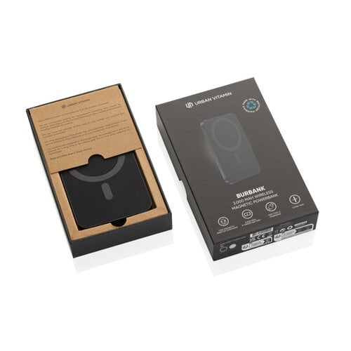 DeBle Urban Vitamin Burbank magnetische 3.000 mAh powerbank bedrukken met logo