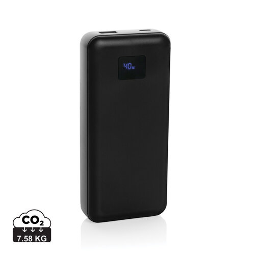 DeBle Gridley 20.000 mAh 65W laptop powerbank van RCS-gerecycled ABS bedrukken